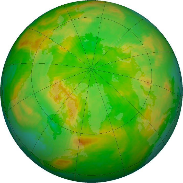Arctic ozone map for 12 June 1990